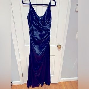Beautiful navy blue long evening gown